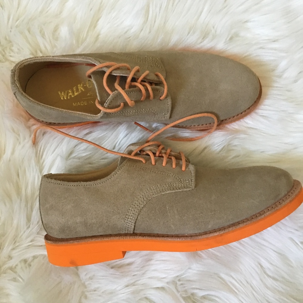 walk-over suede leather lace-up shoes